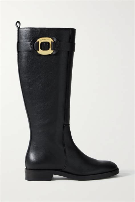 SEE BY CHLOÉ Chany embellished leather knee boots 